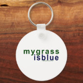 Öko freundlich ist mein Gras blau Schlüsselanhänger (Vorderseite)