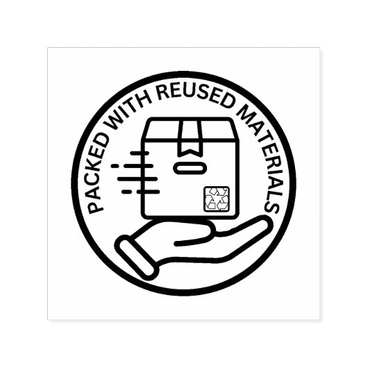 Öko-freundlich verpackt mit REUSED-MATERIAL Permastempel (Design)