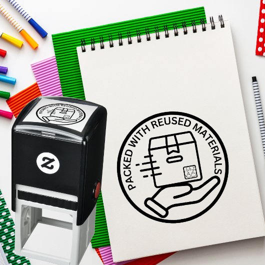 Öko-freundlich verpackt mit REUSED-MATERIAL Permastempel