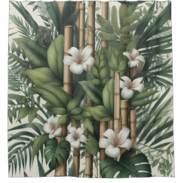 Öko-freundliche Gärten und Gebäude im Einklang Duschvorhang