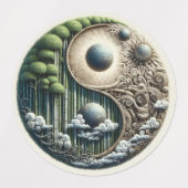 Öko-freundliche Gärten und Gebäude im Einklang Etiketten (Design 1)