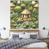 Öko-freundliche Gärten und Gebäude im Einklang Leinwanddruck (Insitu (Schlafzimmer))