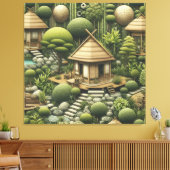 Öko-freundliche Gärten und Gebäude im Einklang Leinwanddruck (Insitu (Wohnzimmer))