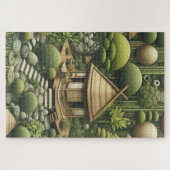 Öko-freundliche Gärten und Gebäude im Einklang Puzzle (Horizontal)