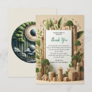 Öko-freundliche Gärten und Gebäude im Einklang RSVP Karte