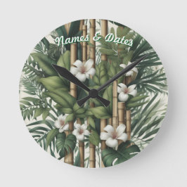 Öko-freundliche Gärten und Gebäude im Einklang Runde Wanduhr