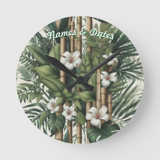 Öko-freundliche Gärten und Gebäude im Einklang Runde Wanduhr (Vorderseite)