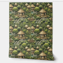 Öko-freundliche Gärten und Gebäude im Einklang Tapete