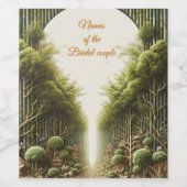 Öko-freundliche Gärten und Gebäude im Einklang Weinetikett (Einzelnes Label)