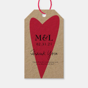 Öko-freundliche Hochzeit Fettes Herz Geschenkanhänger