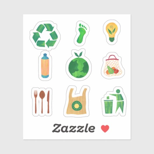 Öko-freundliche Stickers Aufkleber (Blatt)