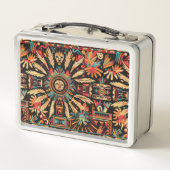 Öko-freundlicher Cyan "Aztec Dream" Stainless Lunc Metall Brotdose (Rückseite)