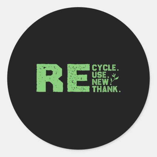 Öko-freundlicher Design-Recycle Runder Aufkleber (Vorderseite)