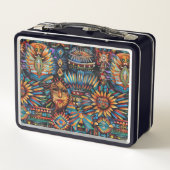 Öko-freundliches Schwarzes "Pre-Columbian Tapestry Metall Brotdose (Rückseite)