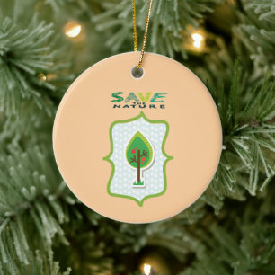 Öko Friendly Evergreen Design Keramik Ornament