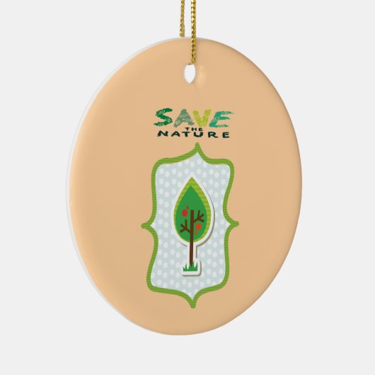 Öko Friendly Evergreen Design Keramik Ornament (Rechts)