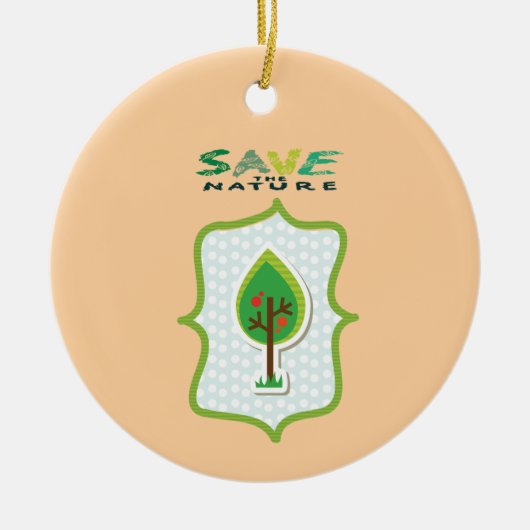 Öko Friendly Evergreen Design Keramik Ornament (Vorne)