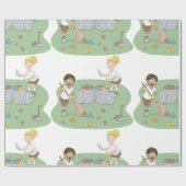 Öko Friendly Kids Cleaning Campingplatz Recycelnd Geschenkpapier (Flach)