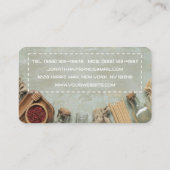 Öko Friendly Koch | Rustikales kulinarisches Desig Visitenkarte (Rückseite)