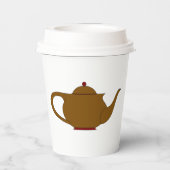 Öko Friendly Tea Cups — Charming Teapot Design Pappbecher (Rückseite)