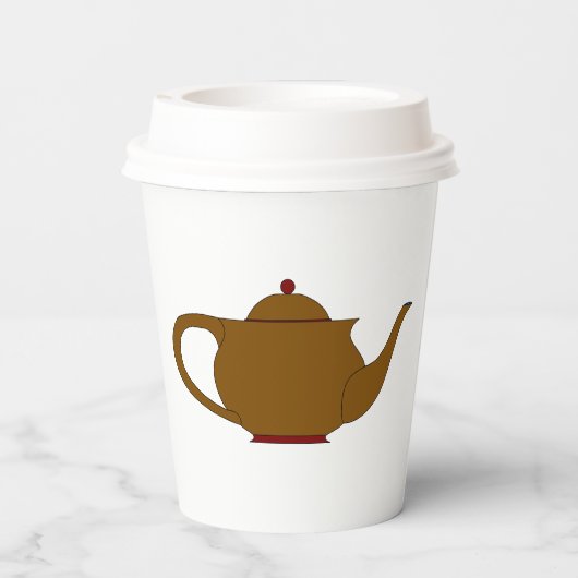 Öko Friendly Tea Cups — Charming Teapot Design Pappbecher (Rückseite)