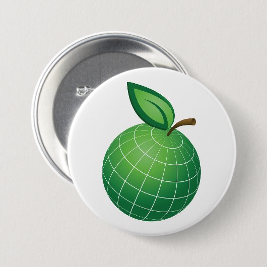 Öko Globe Frucht Grüne Erde Leaf Sphere Button (Vorne & Hinten)