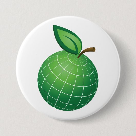 Öko Globe Frucht Grüne Erde Leaf Sphere Button (Vorderseite)