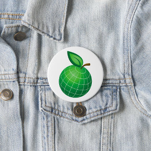 Öko Globe Frucht Grüne Erde Leaf Sphere Button