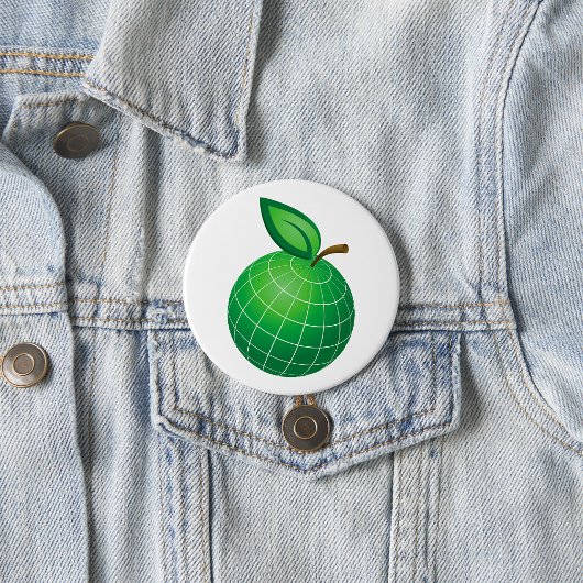 Öko Globe Frucht Grüne Erde Leaf Sphere Button