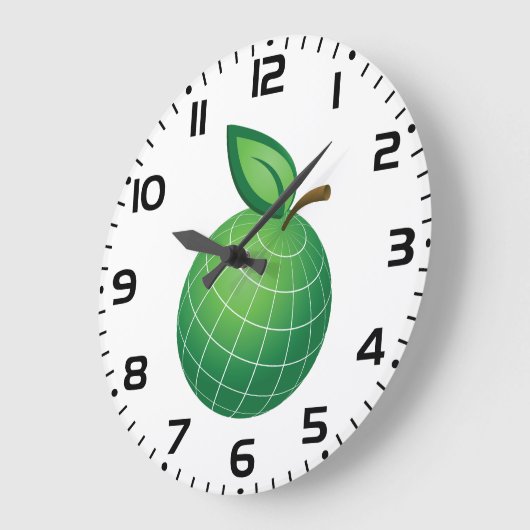 Öko Globe Frucht Grüne Erde Leaf Sphere Große Wanduhr (Winkel)