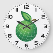 Öko Globe Frucht Grüne Erde Leaf Sphere Große Wanduhr (Vorderseite)