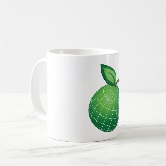 Öko Globe Frucht Grüne Erde Leaf Sphere Kaffeetasse (Vorderseite Links)