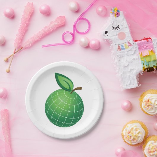 Öko Globe Frucht Grüne Erde Leaf Sphere Pappteller (Party)