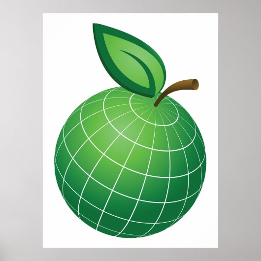 Öko Globe Frucht Grüne Erde Leaf Sphere Poster (Vorne)
