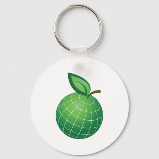 Öko Globe Frucht Grüne Erde Leaf Sphere Schlüsselanhänger (Rückseite)