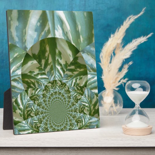 Öko Green Camouflage Kaleidoskop Art Print Design Fotoplatte (Seite)