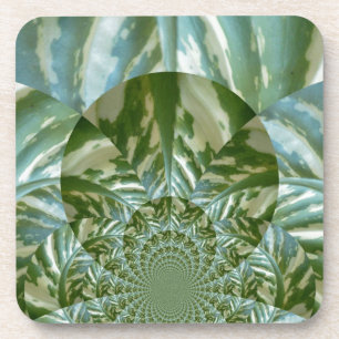 Öko Green Camouflage Kaleidoskop Art Print Design Getränkeuntersetzer