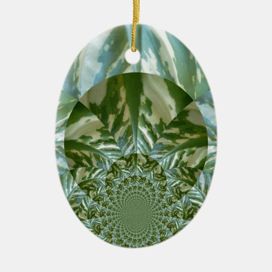 Öko Green Camouflage Kaleidoskop Art Print Design Keramikornament (Vorne)
