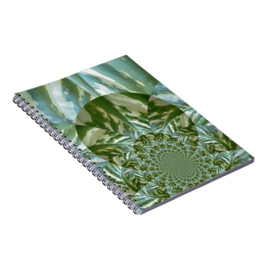 Öko Green Camouflage Kaleidoskop Art Print Design Notizblock (Rechte Seite)