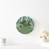Öko Green Camouflage Kaleidoskop Art Print Design Runde Wanduhr (Zuhause)