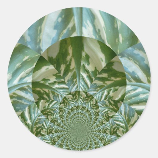 Öko Green Camouflage Kaleidoskop Art Print Design Runder Aufkleber (Vorderseite)