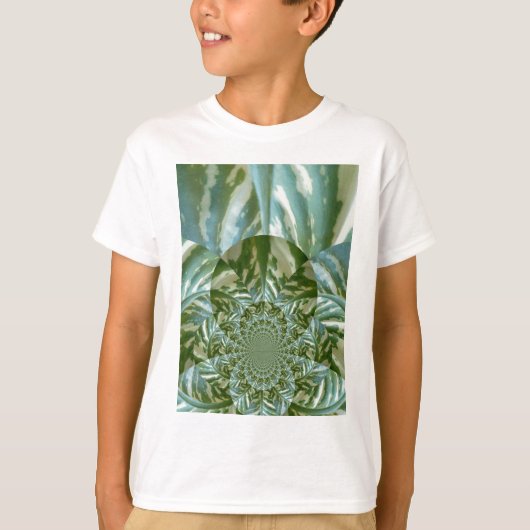 Öko Green Camouflage Kaleidoskop Art Print Design T-Shirt (Vorderseite)