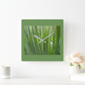 Öko Green Decor Quadratische Wanduhr (Zuhause)