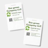 Öko green Firmenname q r Code Website E-Mail-Adres Ausweis (Vorder- & Rückseite)