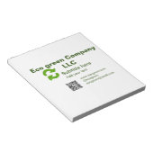 Öko green Firmenname q r Code Website E-Mail-Adres Notizblock (angewinkelt)