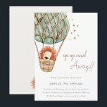 Öko Green Hot Air Ballon Lion Kid Birthday Einladu Dankeskarte<br><div class="desc">Öko Green Hot Air Balloon Lion Theme Collection.- Es ist eine niedliche pastellfarbene Aquarell Illustration von Löwen in einem Öko grünen Jute Seil Hot Air Ballon, mit Touch von goldenen magischen Sternen. Ideal für Ihre ökologische geschlechtsneutrale Babydusche. Es ist sehr einfach, mit Ihren persönlichen Daten zu personalisieren. Wenn Sie ein...</div>