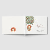 Öko Green Hot Air Ballon Löwe Magical Baby Dusche Gästebuch (Voll)