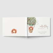 Öko Green Hot Air Ballon Löwe Magical Baby Dusche Gästebuch (Voll)