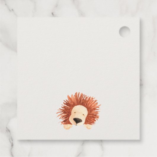 Öko Green Hot Air Ballon Löwe Magical Baby Dusche Geschenkanhänger (Rückseite)