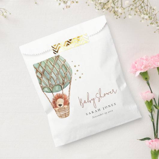 Öko Green Hot Air Ballon Löwe Magical Baby Dusche Geschenktütchen (Versiegelt)